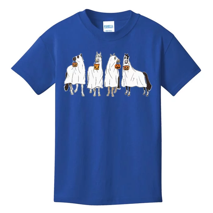 Horse Sheet Ghost Horse Costume Cowboy Western Halloween Kids T-Shirt