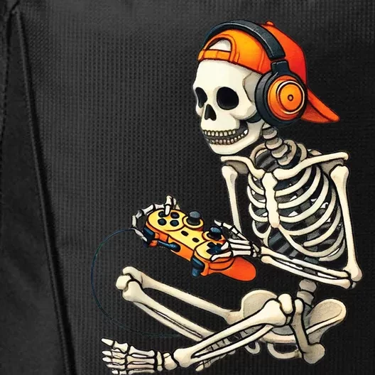 Halloween Skeleton Gamer Video Gaming City Backpack