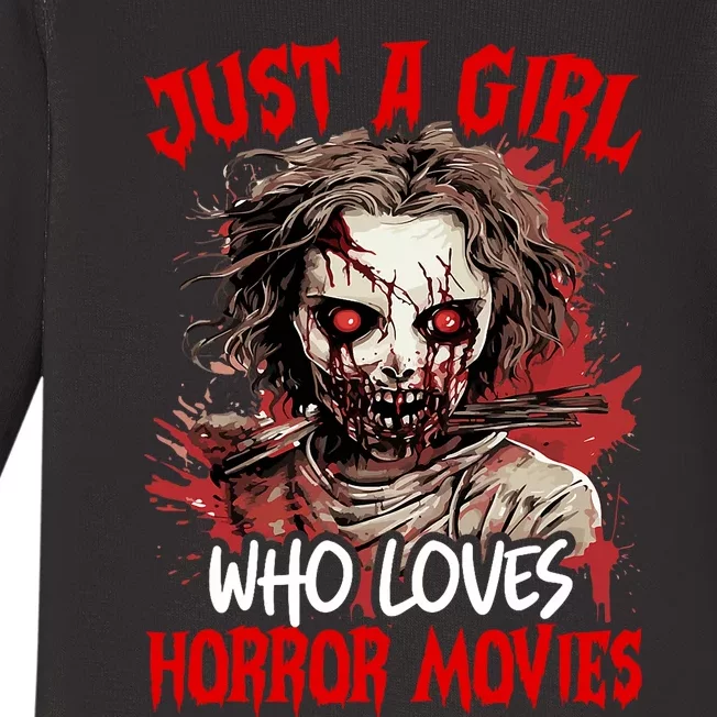 Halloween Scary Ghost Just A Girl Who Loves Horror Movie Baby Long Sleeve Bodysuit