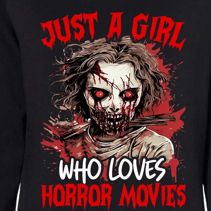 Halloween Scary Ghost Just A Girl Who Loves Horror Movie Womens California Wash Sweatshirt