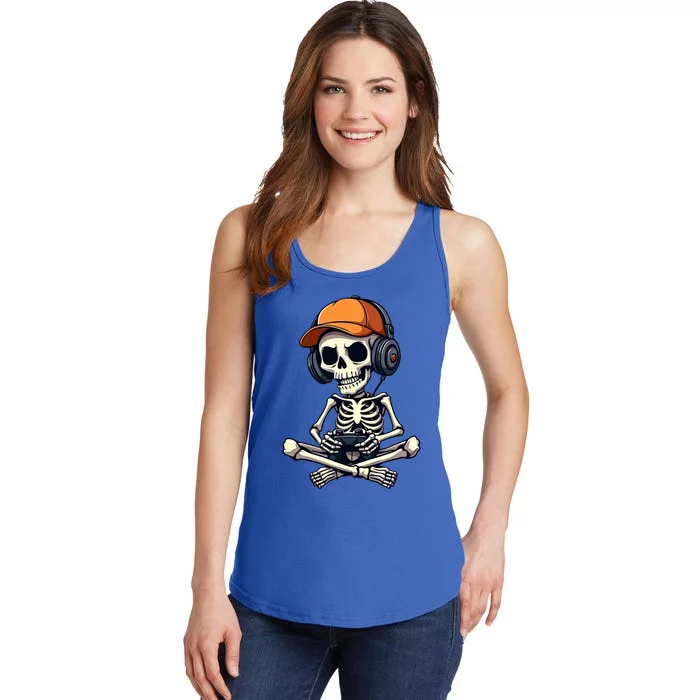 Halloween Skeleton Gamer Video Gaming Gift Ladies Essential Tank