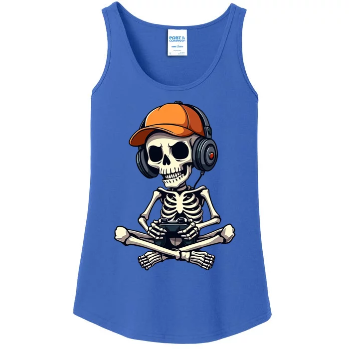 Halloween Skeleton Gamer Video Gaming Gift Ladies Essential Tank