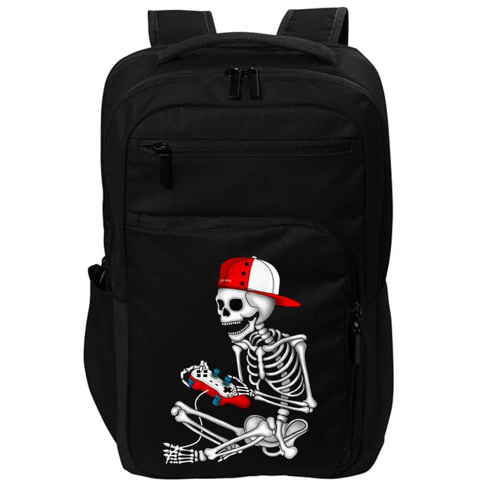 Halloween Skeleton Gamer Video Gaming Gift Impact Tech Backpack