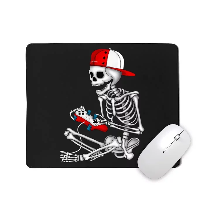 Halloween Skeleton Gamer Video Gaming Gift Mousepad