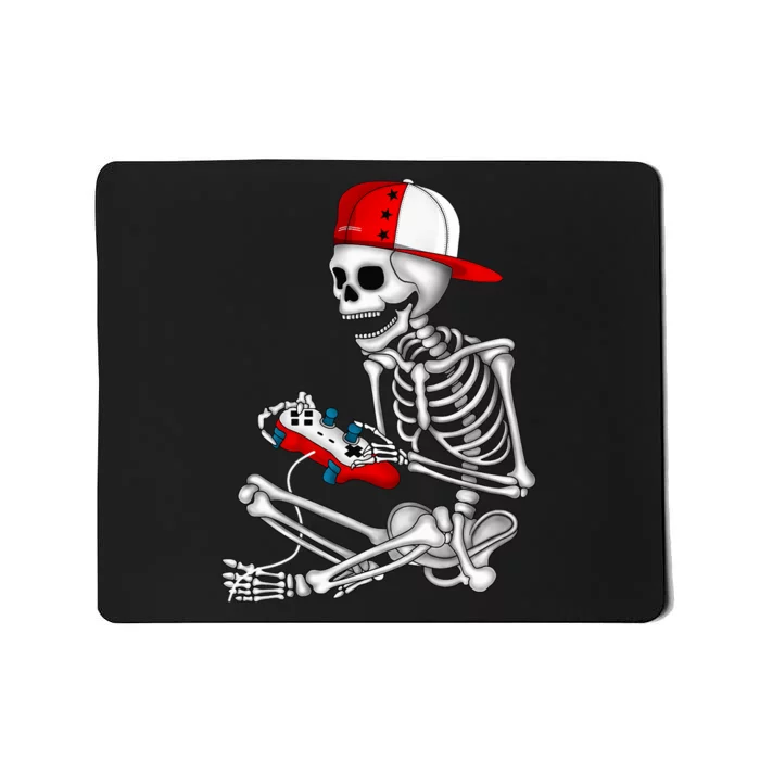 Halloween Skeleton Gamer Video Gaming Gift Mousepad