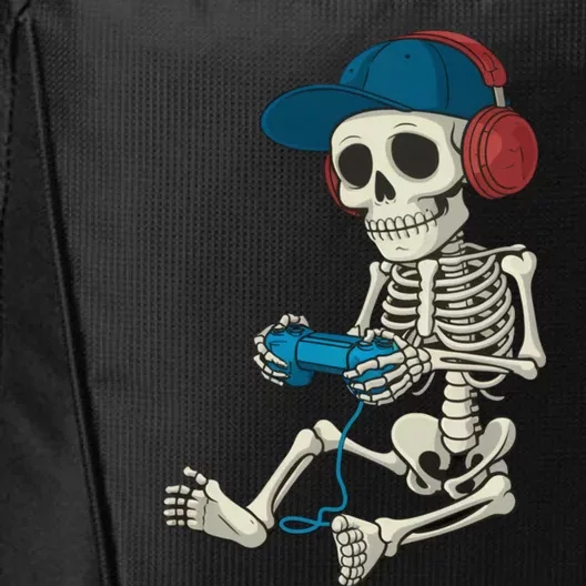 Halloween Skeleton Gamer Video Gaming Gamer Gift City Backpack