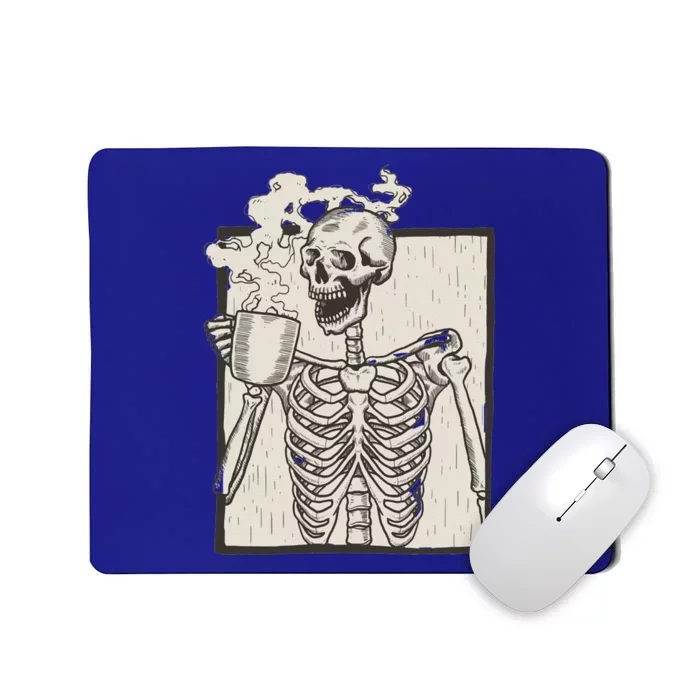 HALLOWEEN SKULL GRAPHIC PRINT FLEECE OVERSIZED Funny Mousepad