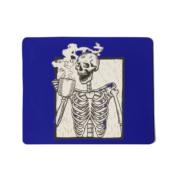 HALLOWEEN SKULL GRAPHIC PRINT FLEECE OVERSIZED Funny Mousepad