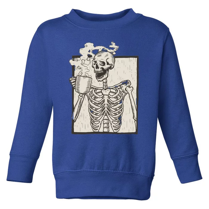 HALLOWEEN SKULL GRAPHIC PRINT FLEECE OVERSIZED Funny Toddler Sweatshirt