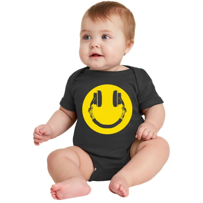 Headphones Smile Grunge Music Music Lover Baby Bodysuit