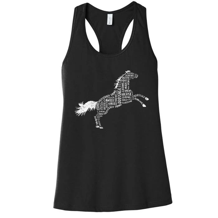 Horse Silhouette Gifts For Horse Lovers Women's Racerback Tank