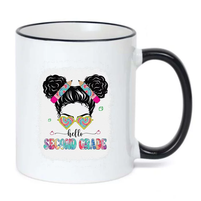 Hello Second Grade Back To School Hair Bun First Day Black Color Changing Mug