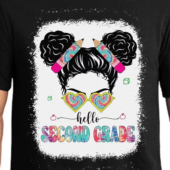 Hello Second Grade Back To School Hair Bun First Day Pajama Set