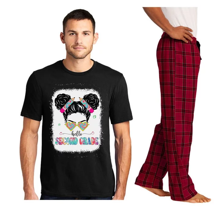 Hello Second Grade Back To School Hair Bun First Day Pajama Set