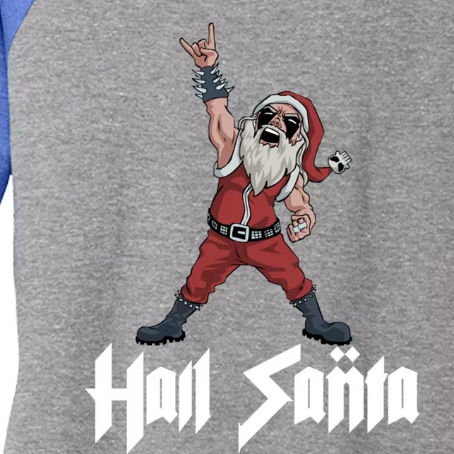 Hail Santa Gift Women's Tri-Blend 3/4-Sleeve Raglan Shirt