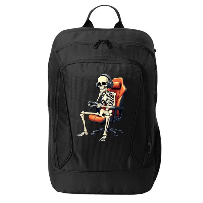 Halloween Skeleton Gamer Video Gaming City Backpack