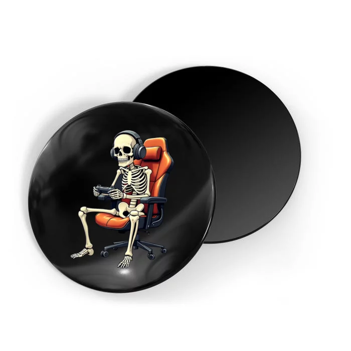 Halloween Skeleton Gamer Video Gaming Magnet