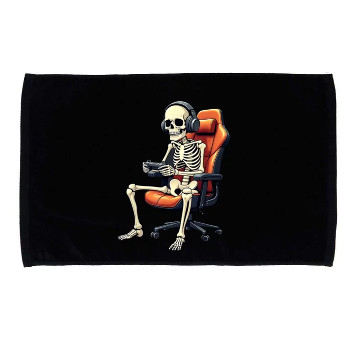 Halloween Skeleton Gamer Video Gaming Microfiber Hand Towel