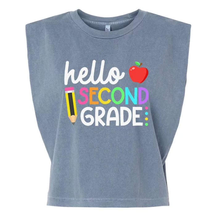 Hello Second Grade Team 2nd Grade Back To School Teacher Garment-Dyed Women's Muscle Tee