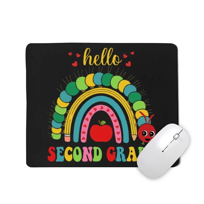 Hello Second Grade Rainbow Back To School Teacher Student Mousepad