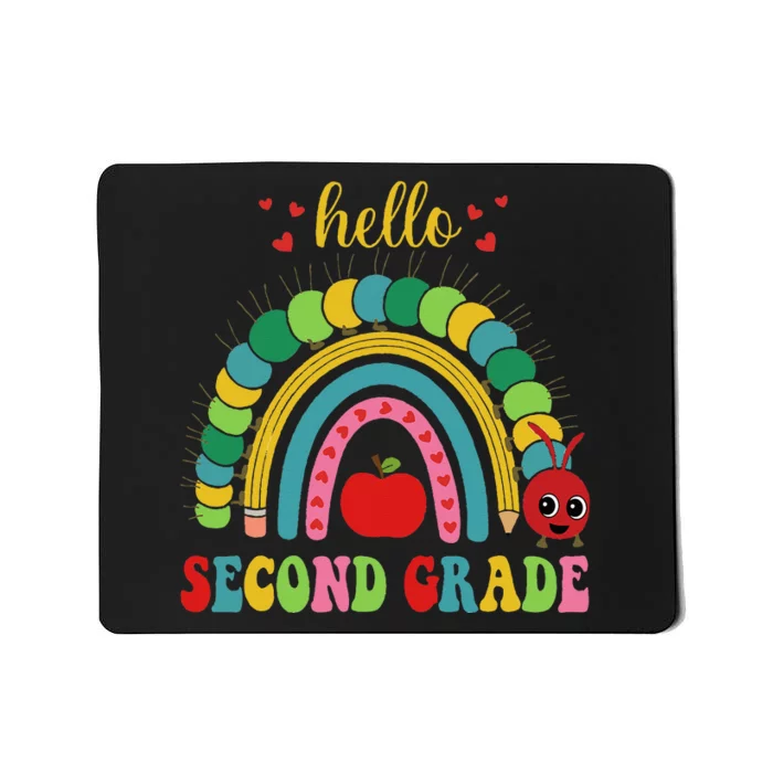 Hello Second Grade Rainbow Back To School Teacher Student Mousepad