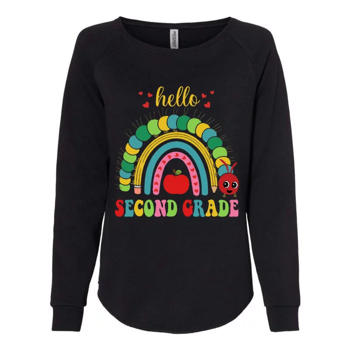 Hello Second Grade Rainbow Back To School Teacher Student Womens California Wash Sweatshirt