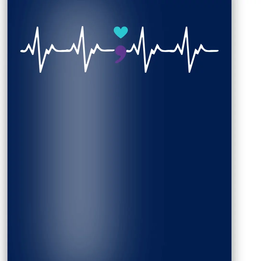 HeartBeat Semicolon Gift Suicide Prevention Awareness Poster