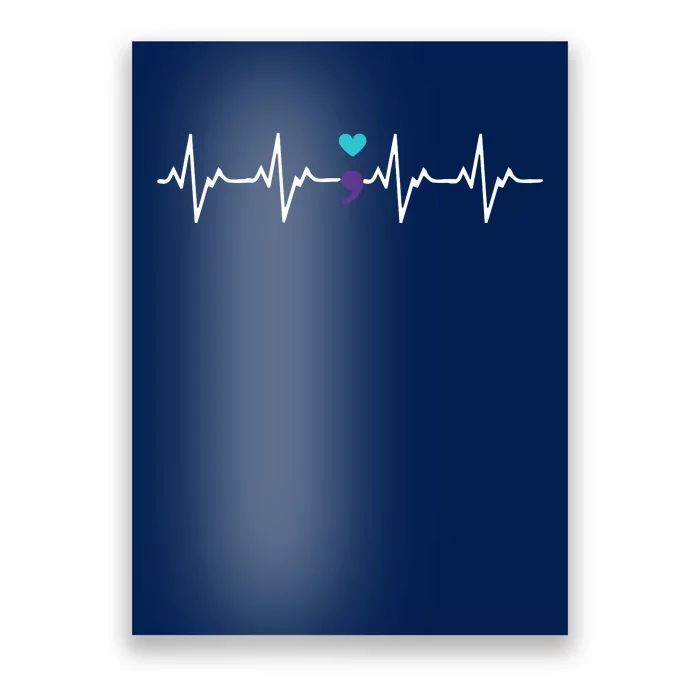 HeartBeat Semicolon Gift Suicide Prevention Awareness Poster