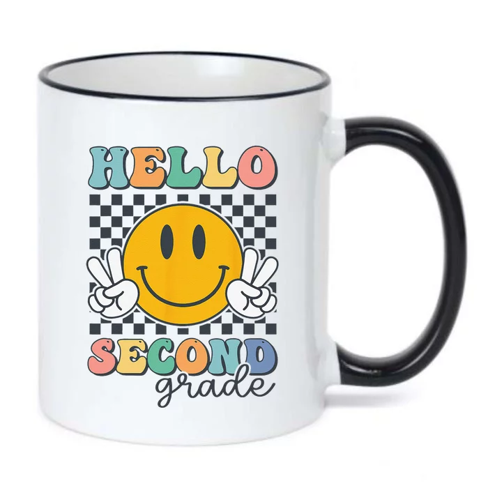 Hello Second Grade Retro Smile Team 2nd Grade Back To School Black Color Changing Mug