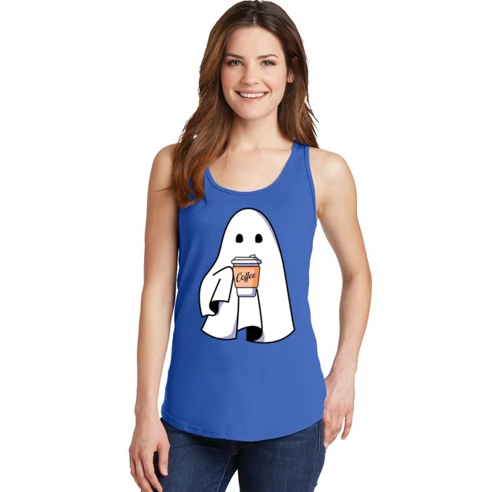 Halloween Spooky Ghost Retro Cute Boo In Coffee Funny Gift Ladies Essential Tank