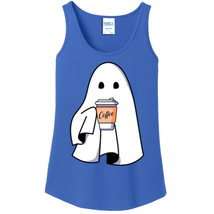 Halloween Spooky Ghost Retro Cute Boo In Coffee Funny Gift Ladies Essential Tank