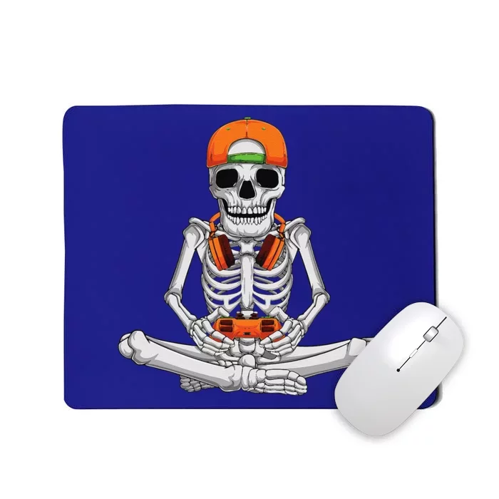 Halloween Skeleton Gamer Video Gaming Funnyns Mousepad