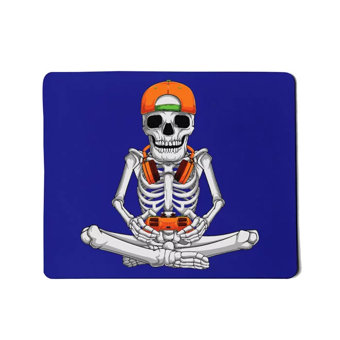 Halloween Skeleton Gamer Video Gaming Funnyns Mousepad