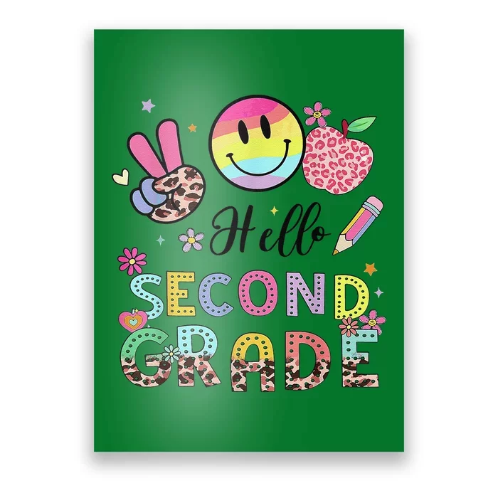 Hello Second Grade 2nd Grade First Day Of School Gift Poster