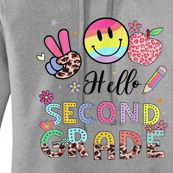 Hello Second Grade 2nd Grade First Day Of School Gift Women's Pullover Hoodie