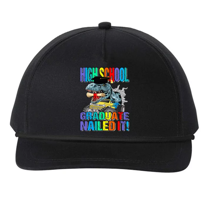 High School Graduate Nailed It Graduation Dinosaur Snapback Five-Panel Rope Hat