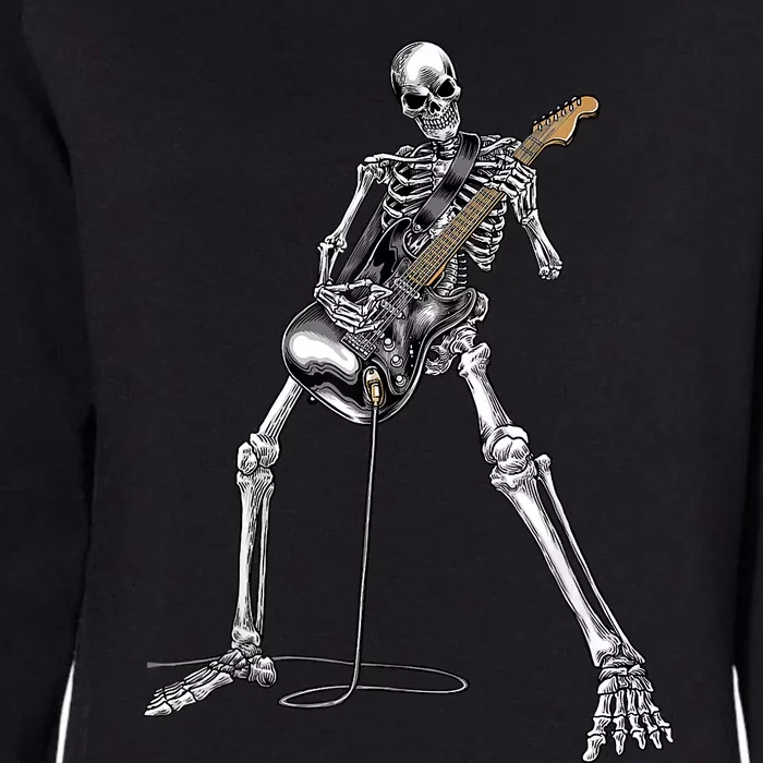 Happy Skeleton Guitar Guy Spooky Halloween Rock Band Concert Womens California Wash Sweatshirt