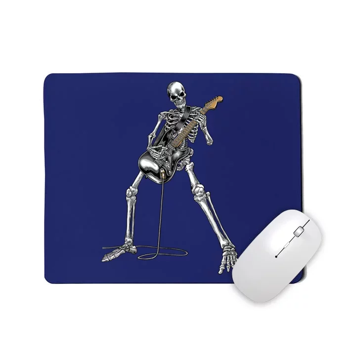 Happy Skeleton Guitar Guy Spooky Halloween Rock Band Concert Mousepad