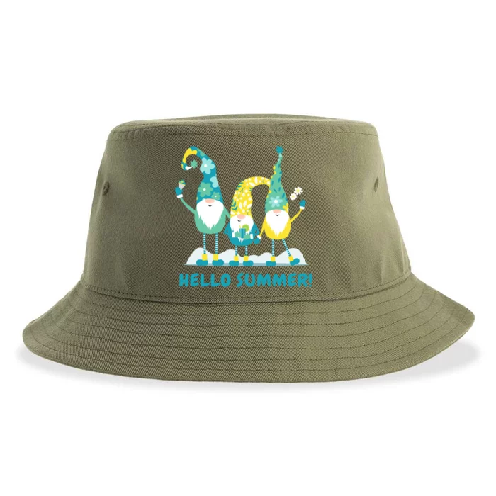 Hello Summer Gnomes Popsicle Flower Vacay Mode Gift Sustainable Bucket Hat