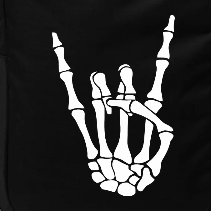 Halloween Skeleton Hand Horns Rock N Roll Funny Music Lover Impact Tech Backpack