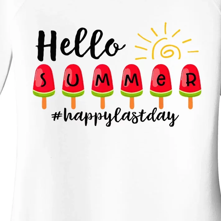 Hello Summer Happy Last Day School Teacher Student Women's Perfect Tri Tunic Long Sleeve Shirt