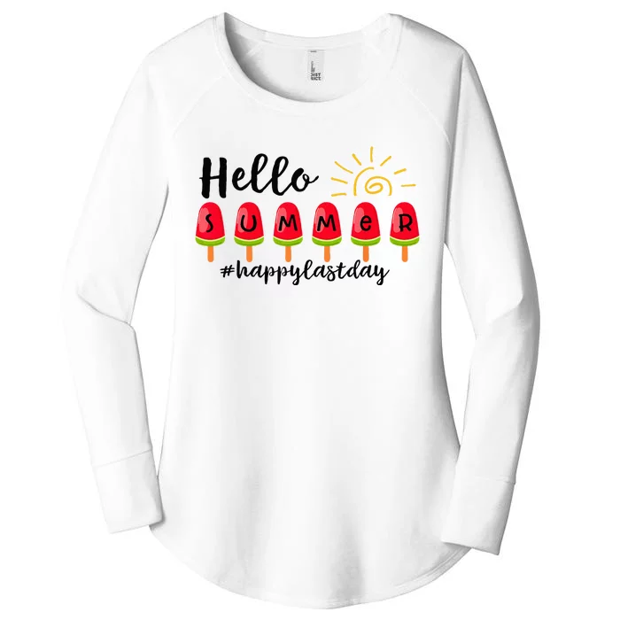 Hello Summer Happy Last Day School Teacher Student Women's Perfect Tri Tunic Long Sleeve Shirt