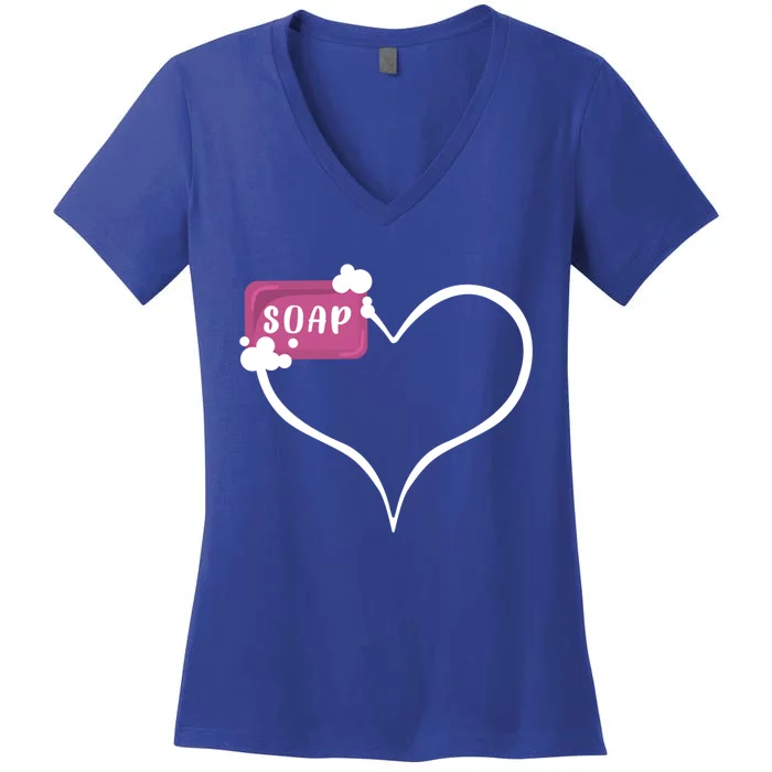 Handmade Soap Heart Soap Maker Cute Soap Making Gift Women's V-Neck T-Shirt