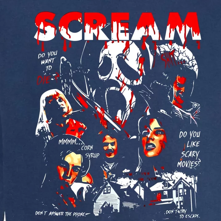 Halloween Scream Horror Movie Garment-Dyed Sweatshirt