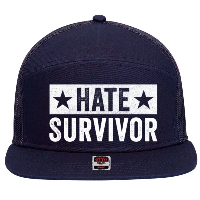 Hate Survivor 7 Panel Mesh Trucker Snapback Hat