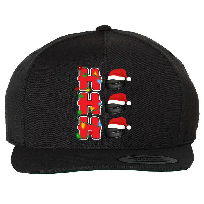 Hohoho Santa Hockey Christmas Gift Wool Snapback Cap