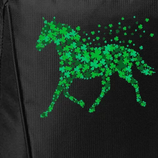 Horse Shamrock Horseback Riding Equestrian Meaningful Gift Patrick Day Gift City Backpack