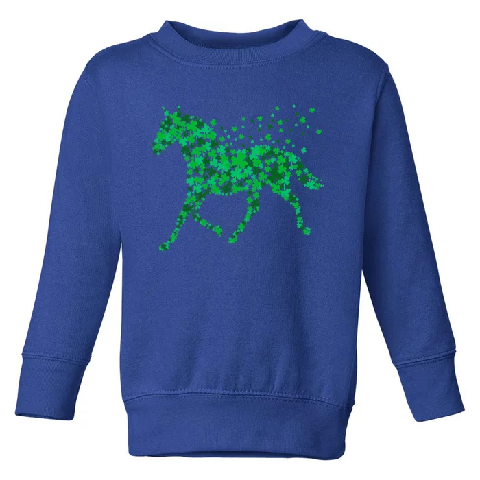 Horse Shamrock Horseback Riding Equestrian Meaningful Gift Patrick Day Gift Toddler Sweatshirt