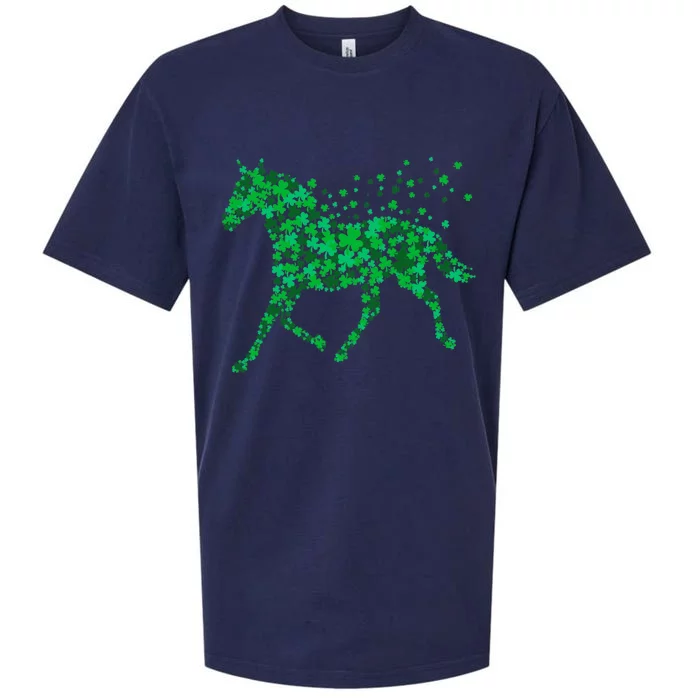 Horse Shamrock Horseback Riding Equestrian Meaningful Gift Patrick Day Gift Sueded Cloud Jersey T-Shirt