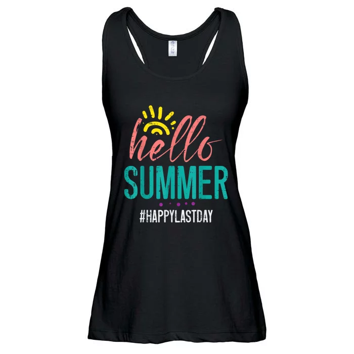 Hello Summer Happy Last Day Of School Teacher Boy Girl Ladies Essential Flowy Tank